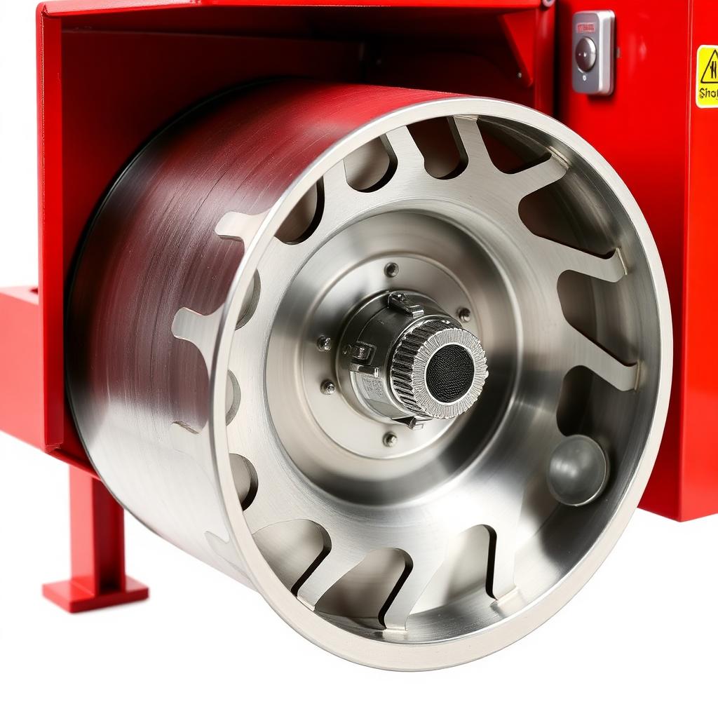 B200 Wood Chipper steel cutting drum detail